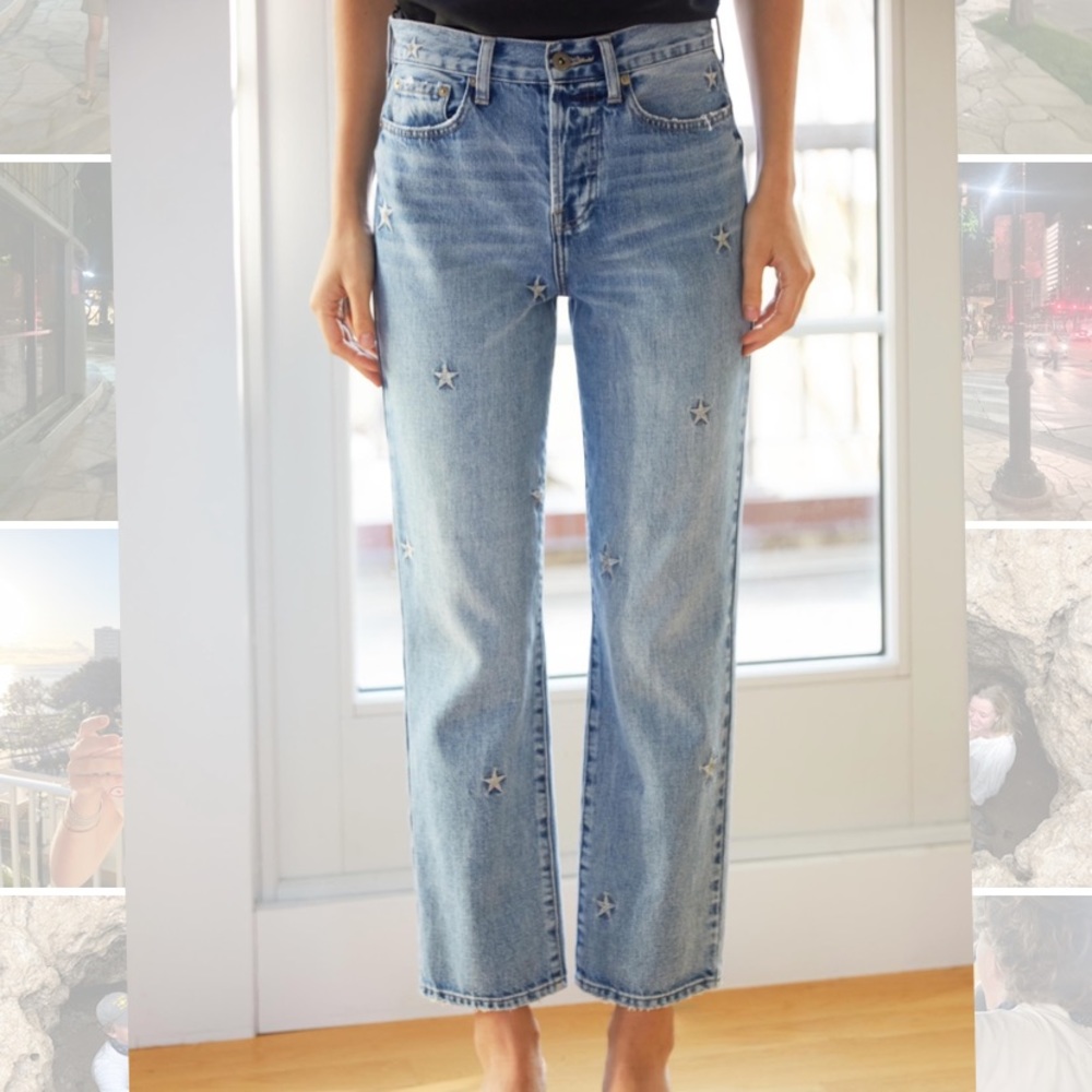 Pistola Charlie Embroidered Star Straight Jeans